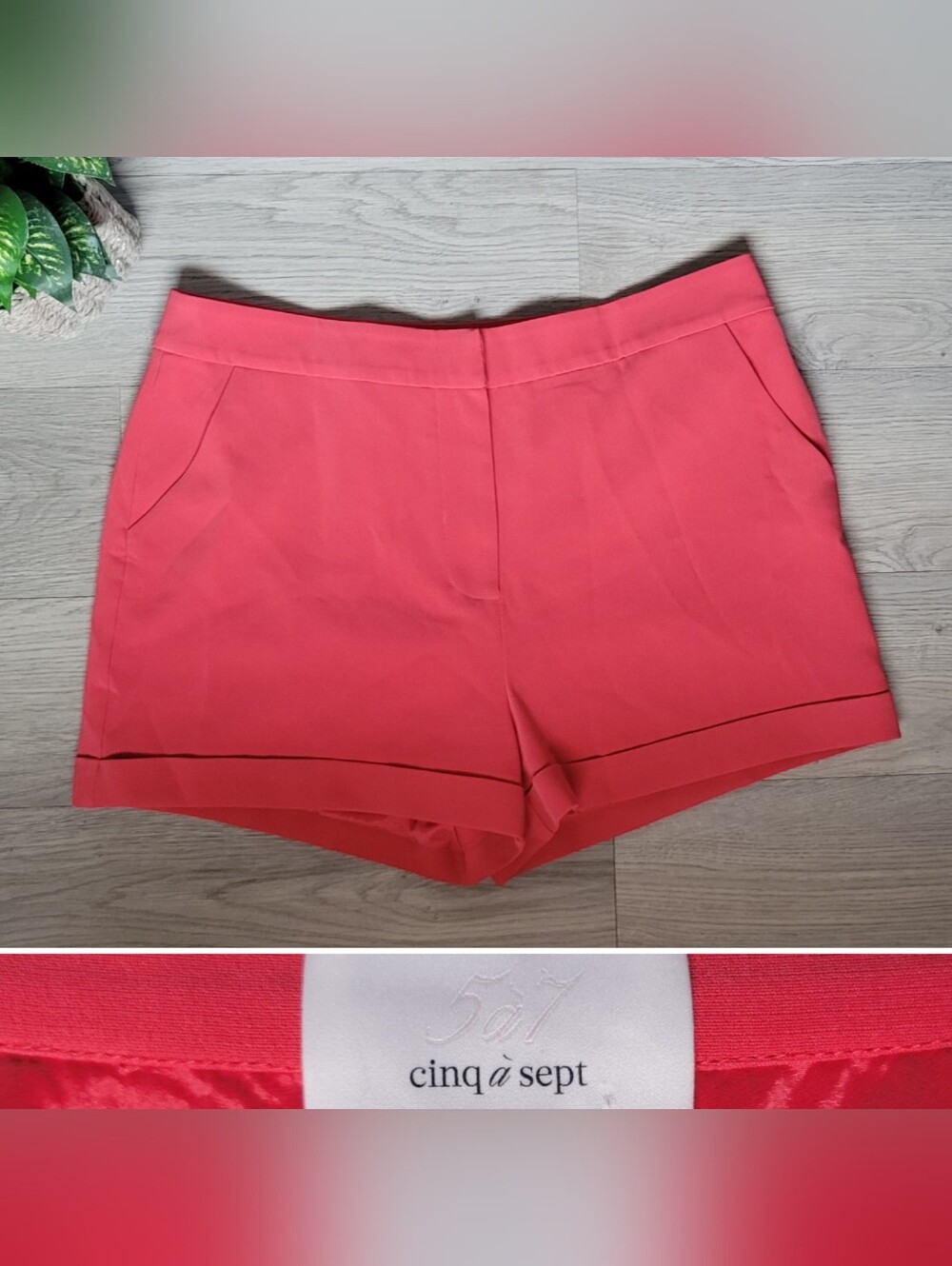 cinq à sept Crepe Elaine Mid-Rise Cuff Shorts in Raspberry Pink, Women 12